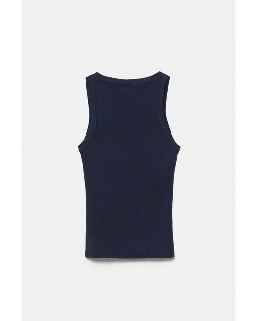 Pull&Bear Basic Tanktop in het Blue