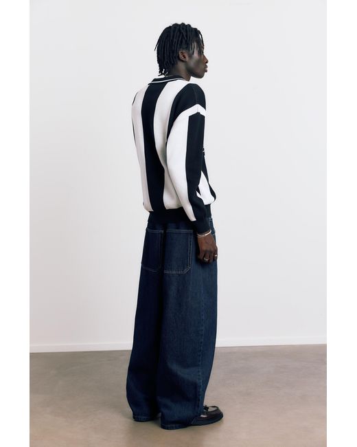 Pull&Bear Gestreepte Stwd Tricot Polo in het Blue voor heren