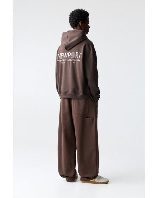 Pull&Bear Brown Hoodie With Zip for men