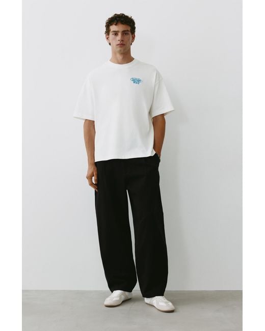 Pull&Bear White Surfrider Beach T-Shirt for men