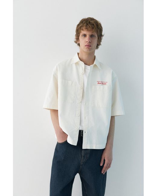 Pull&Bear Kurzarmhemd Stwd Studio in White für Herren