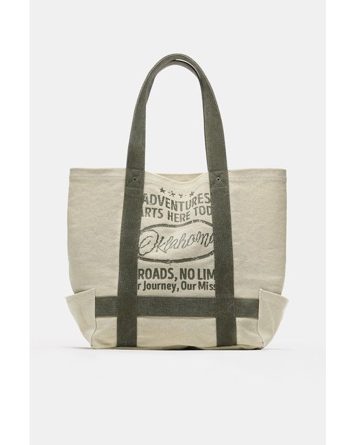 Pull&Bear Shopper Aus Canvas in Black für Herren