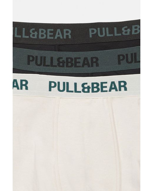 Pull&Bear Black Pack Of 3 Boxers for men