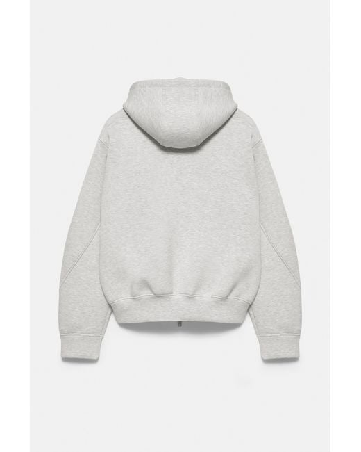 Sweat À Capuche Zippé Effet Néoprène Pull&Bear pour homme en coloris Gray