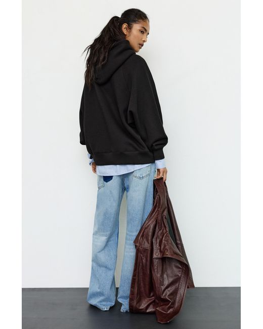 Pull&Bear Black Oversized Hoodie