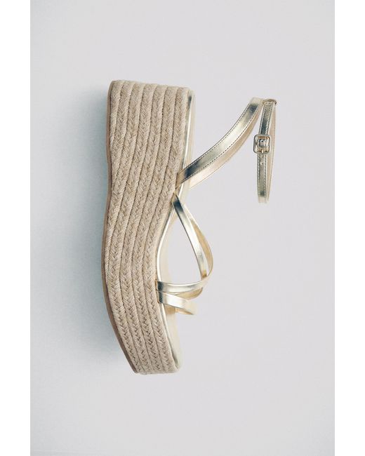 Pull&Bear White Strappy Wedge Sandals