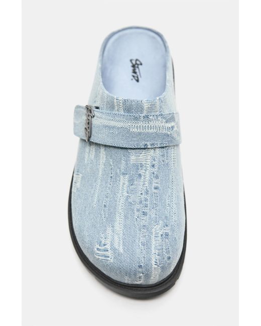 Pull&Bear Green Stwd Denim Clogs for men