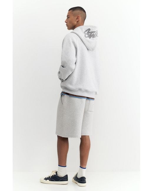 Pull&Bear White Stwd Zip-Up Hoodie for men