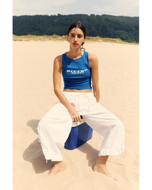 Pull&Bear Black Slogan Tank Top