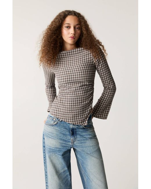 Pull&Bear Blue Check Blouse