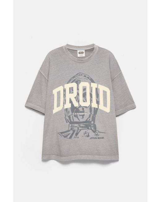 Pull&Bear Star Wars Droid T-Shirt in het Gray voor heren