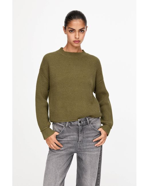 Pull&Bear Green Ribbed Sweater