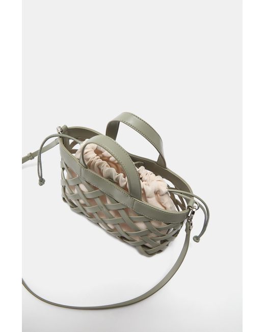 Pull&Bear Green Woven Bag