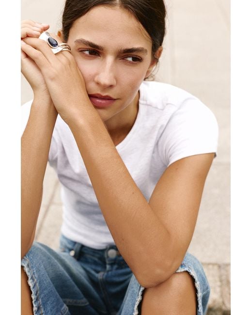 Pull&Bear Set Ringen Met Steen in het White