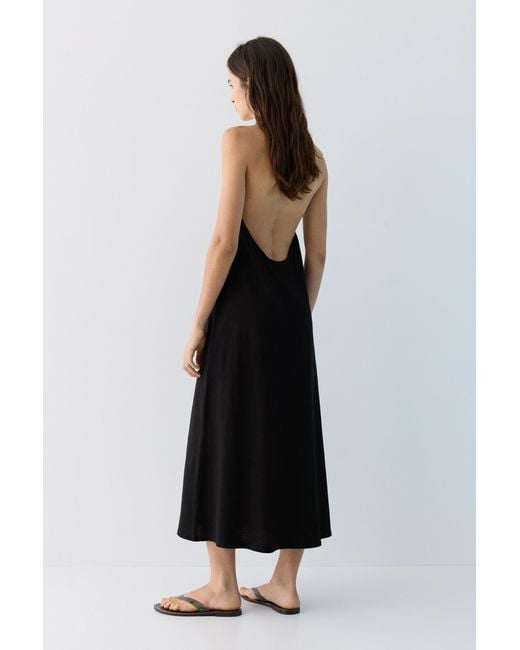 Pull&Bear Blue Halter Midi Dress