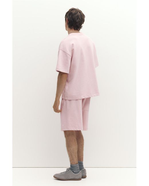 Pull&Bear Pink Short Sleeve Logo Sweatshirt for men