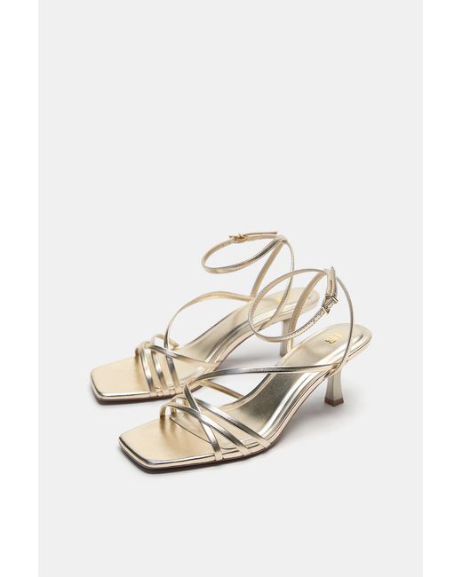 Pull&Bear Natural Strappy High-Heel Sandals