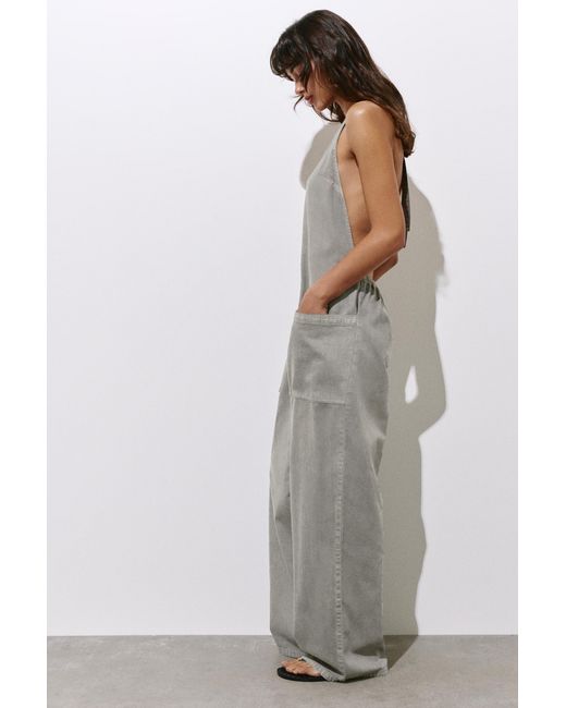 Pull&Bear Gray Halter Neck Jumpsuit