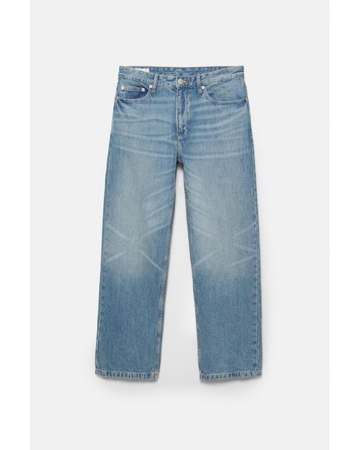 Pull&Bear Blue Straight Jeans for men