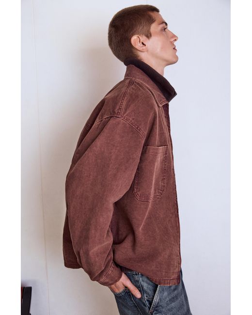 Pull&Bear Red Zip Pocket Shirt for men