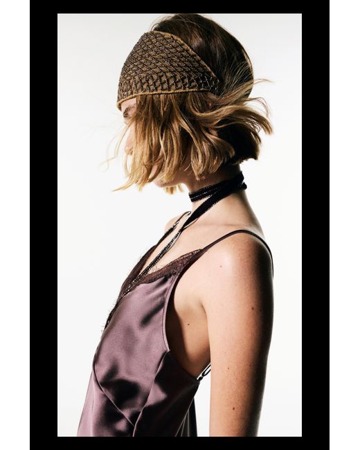 Pull&Bear White Beaded Headband