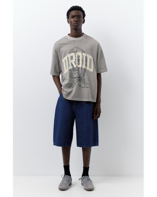 Pull&Bear Star Wars Droid T-Shirt in het Gray voor heren
