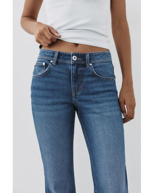Pull&Bear Blue Low-Rise Boot-Cut Jeans