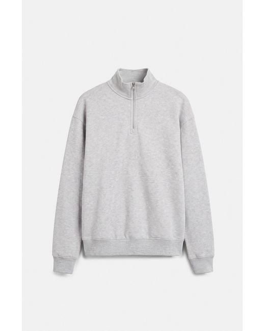 Pull&Bear White Quarter-Zip Sweatshirt for men