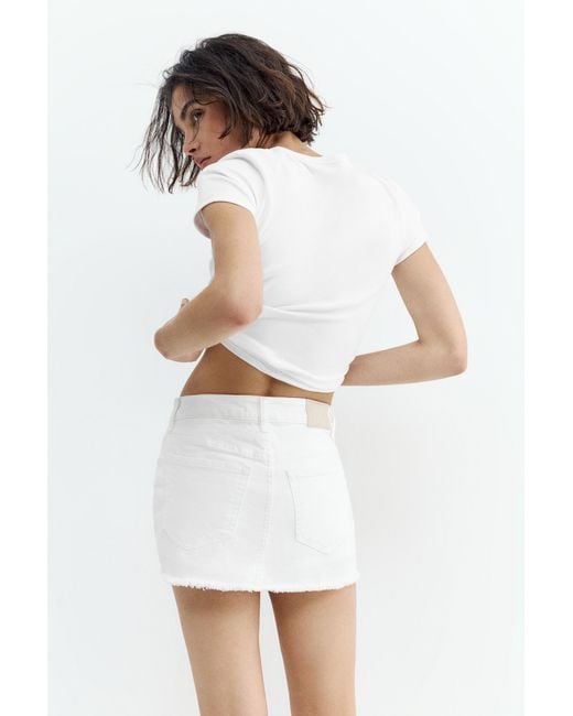 Pull&Bear White Denim Skort
