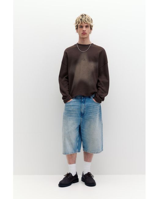 Pull&Bear Blue Knit Star T-Shirt for men