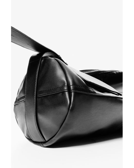 Pull&Bear Black Multi-Panel Shoulder Bag for men