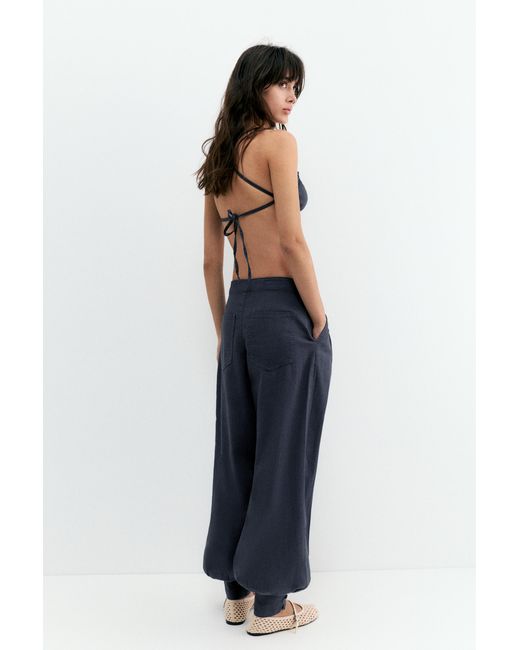 Pull&Bear Blue Rustic Sarouel Trousers