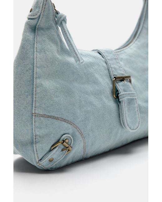 Pull&Bear Blue Denim Shoulder Bag