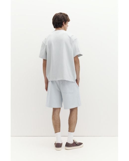 Pull&Bear White Bermuda Jogger With Logo for men
