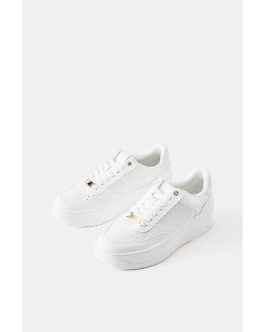 Pull&Bear Blue Platform Trainers With Detail