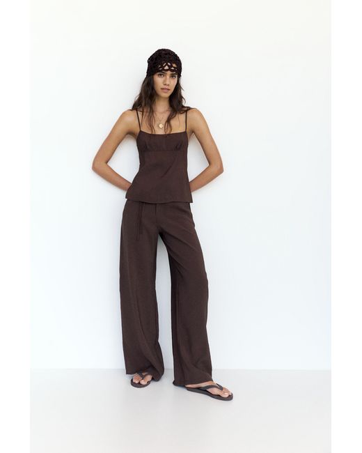 Pull&Bear Black Flowing Strappy Top