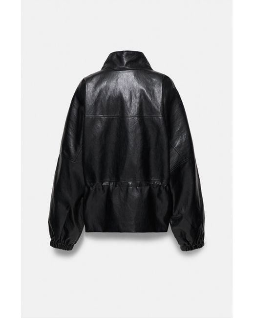 Pull&Bear Leereffect Jack Met Opstaande Kraag in het Black