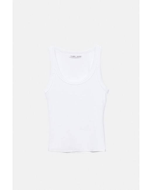 Pull&Bear White Basic Tank Top