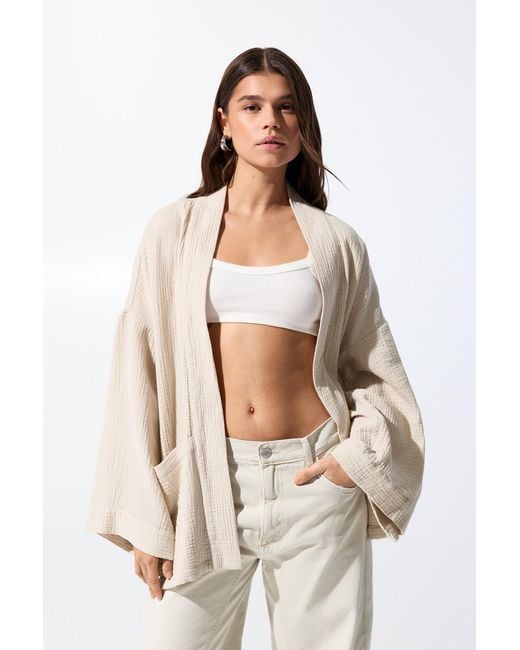 Pull&Bear White Flowing Kimono Jacket