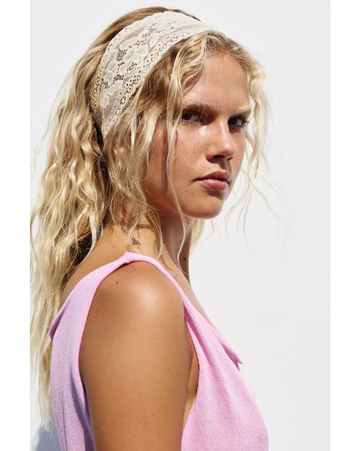 Pull&Bear White Stretch Lace Headband