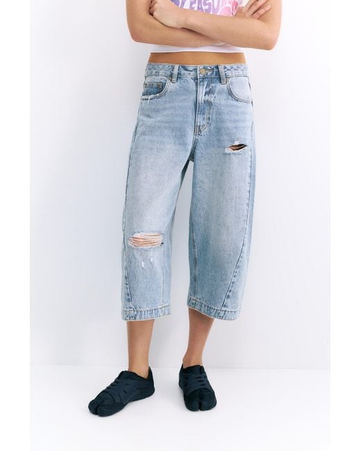 Pull&Bear Blue Pleasures X Stwd Capris Jeans
