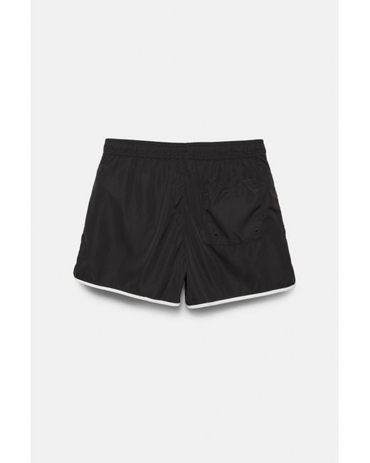 Pull&Bear Black Stwd Board Shorts for men
