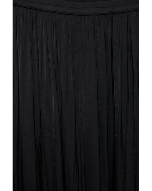 Pull&Bear Black Satin Wide-Leg Trousers