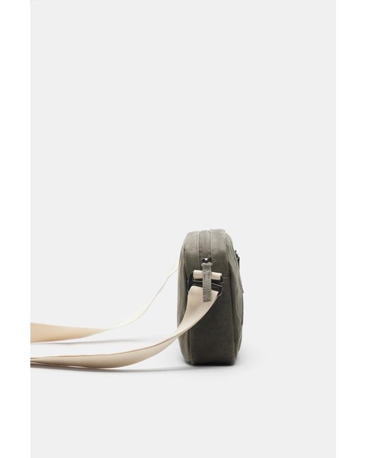 Pull&Bear Gray Distressed Crossbody Bag for men