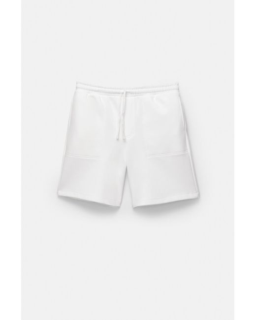 Pull&Bear Interlock Joggingbermuda in het White voor heren