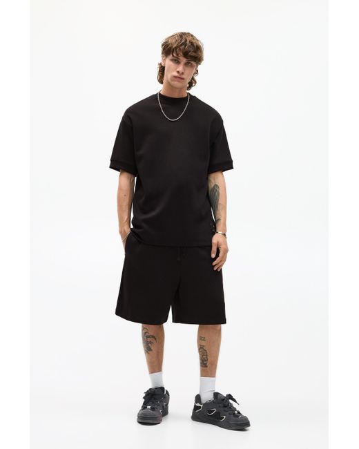 Pull&Bear Interlock Joggingbermuda in het Black voor heren