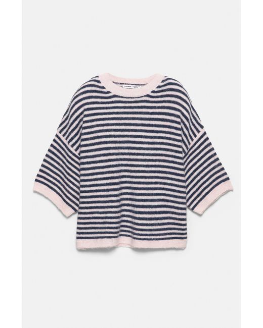 Pull&Bear Black Boxy Short Sleeve Jumper