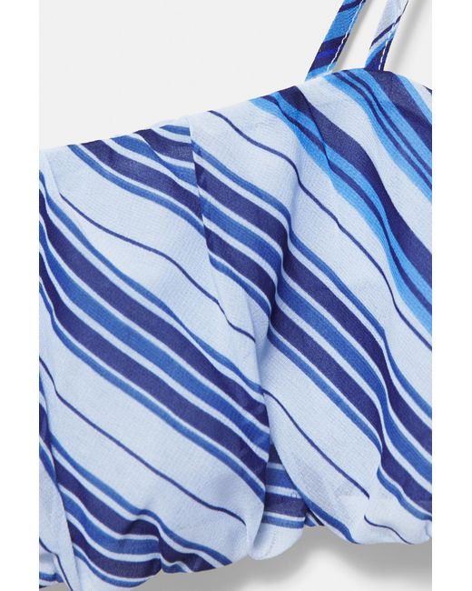 Top À Bretelles Rayé Pull&Bear en coloris Blue