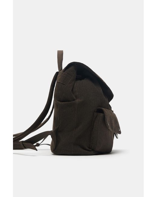 Pull&Bear Blue Buckle Pocket Backpack