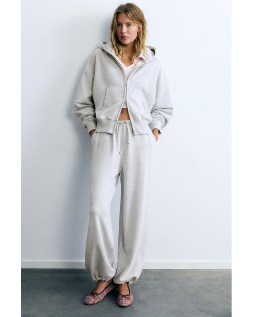 Sweat À Capuche Zippé Pull&Bear en coloris Gray